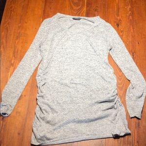 Gray tunic length maternity sweater top/dress